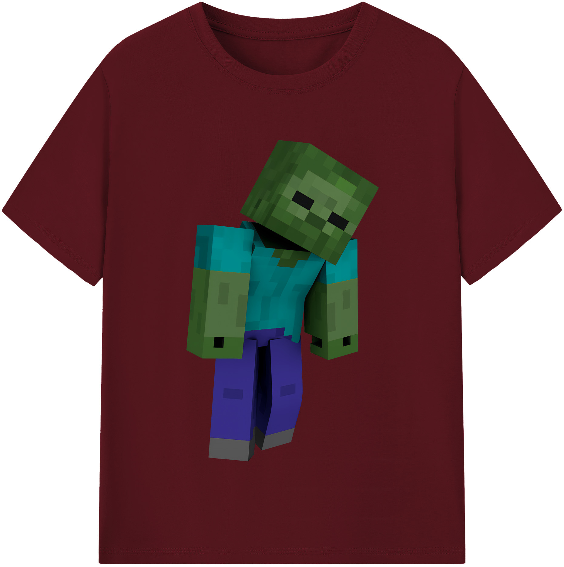 （画像用） マインクラフト ブロックの世界 Minecraft MC Block world 綿100％半袖Tシャツ（フロントプリント）